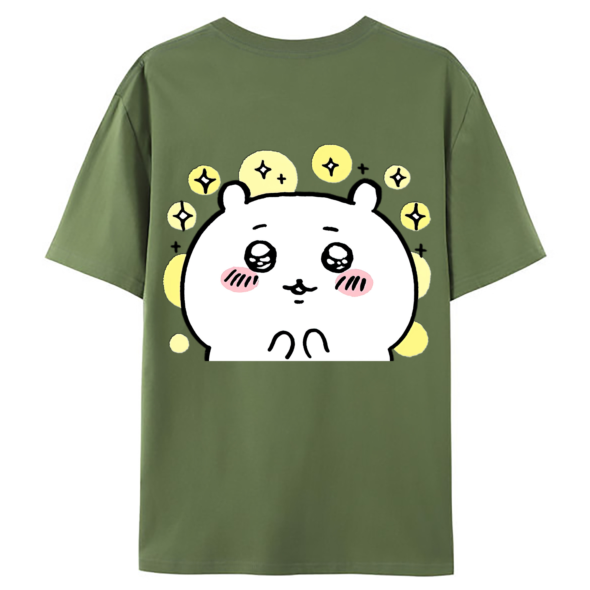 （画像用） ちいかわ ちいかわ Chii-kawa chiikawa 綿100％ メンズ半袖Tシャツ（バックプリント） 通気性